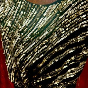Express black and gold sequins dress